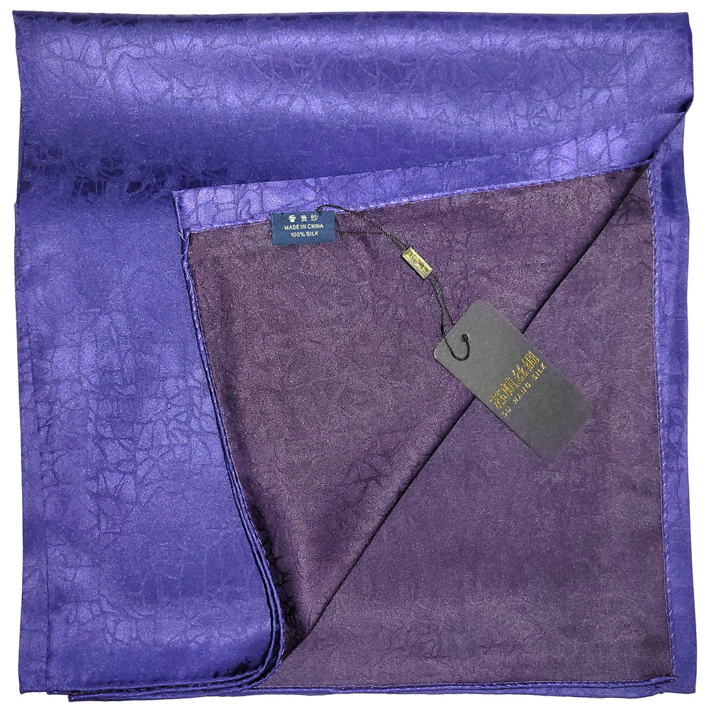 NWT Double Sided Silk Scarf 52"x52" Large Square Shawl Wrap XiangYunSha 3666 - Picture 10 of 12